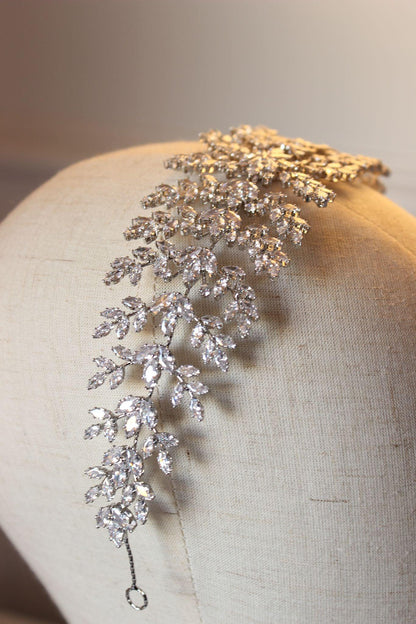 Isabel silver bridal headpiece