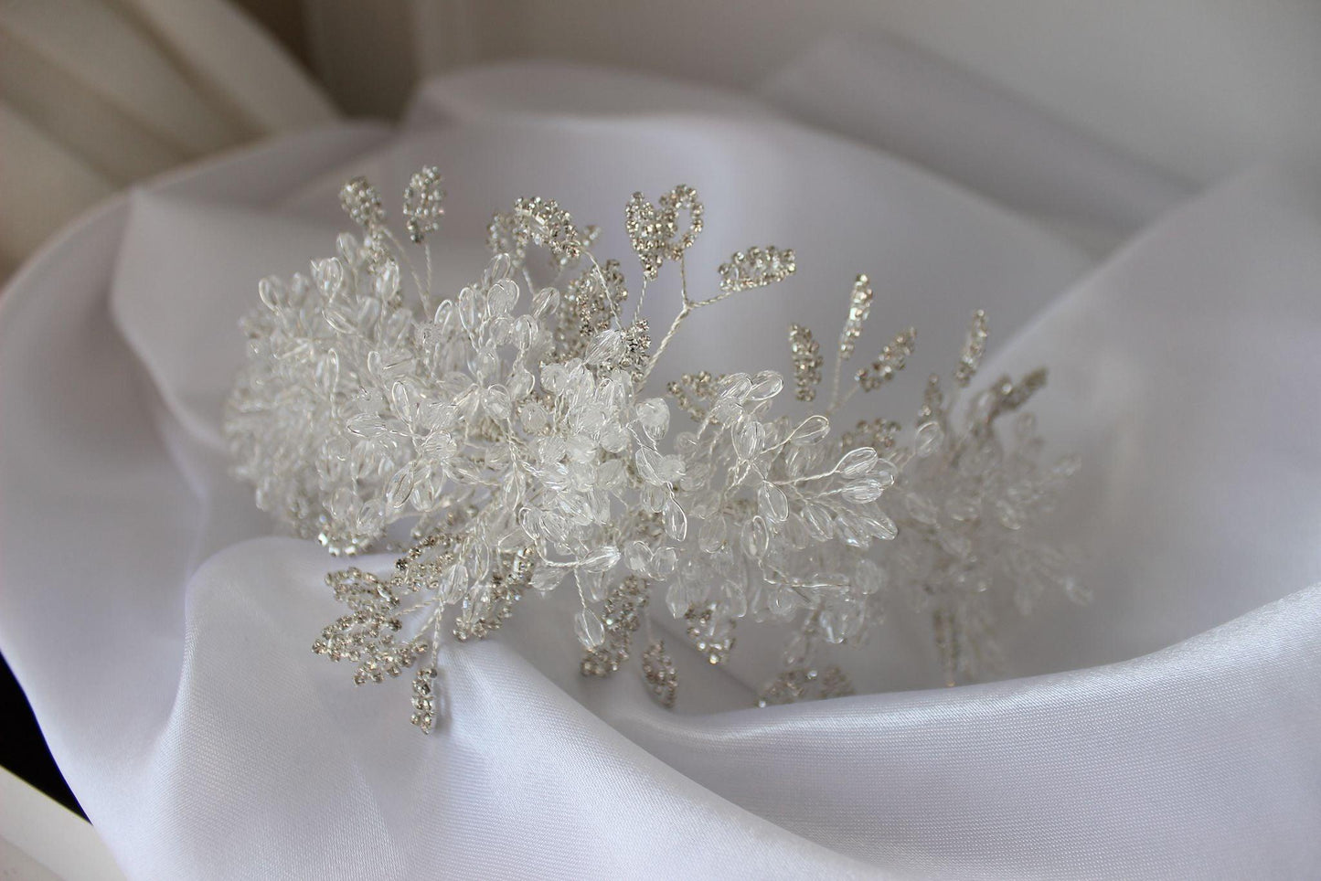 Isla silver bridal headpiece