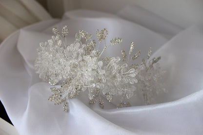 Isla silver bridal headpiece