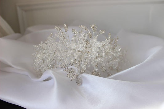 Isla silver bridal headpiece