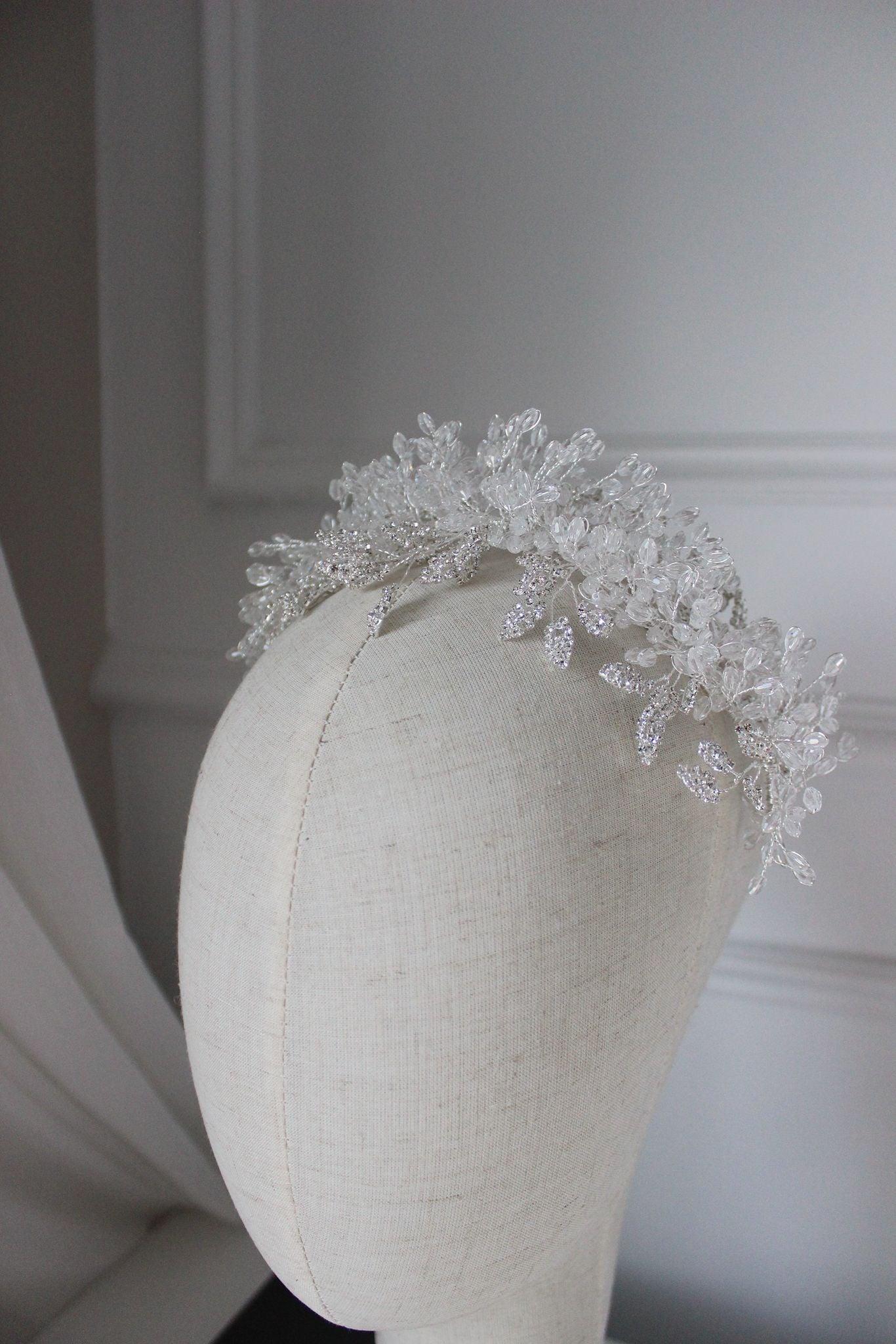 Isla silver bridal headpiece