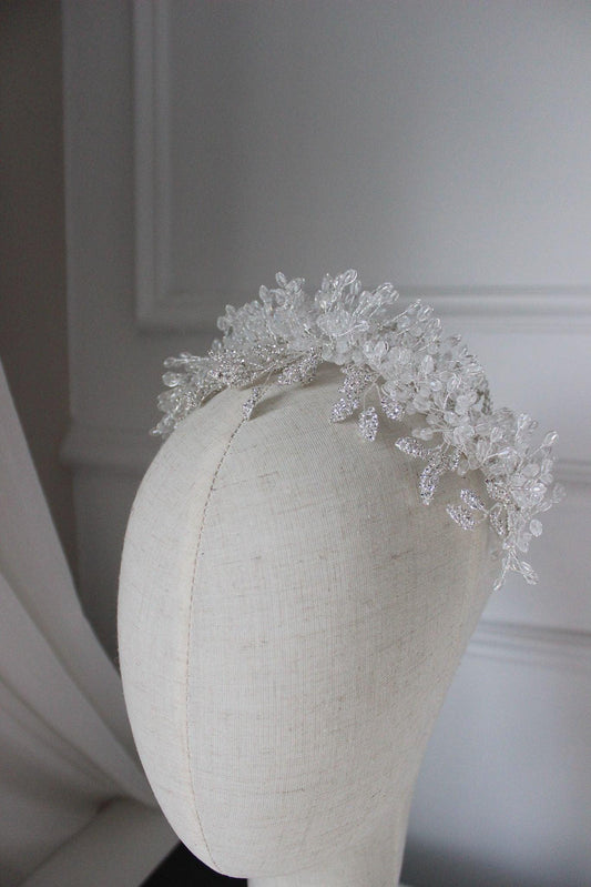 Isla silver bridal headpiece