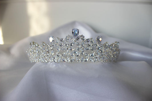Jade silver bridal crown
