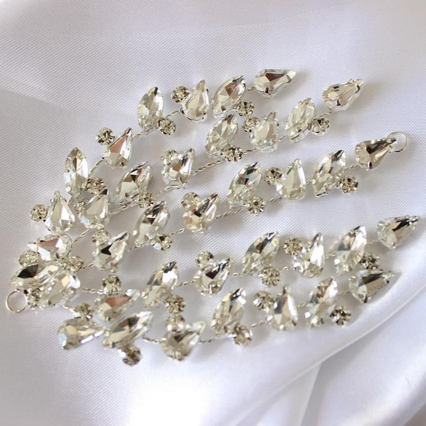 Jana silver side bridal headpiece