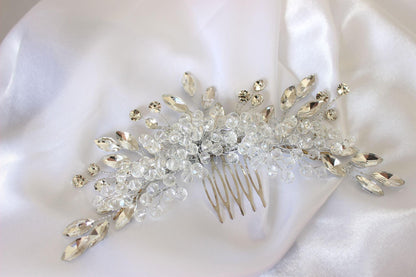 Kali silver bridal hair comb