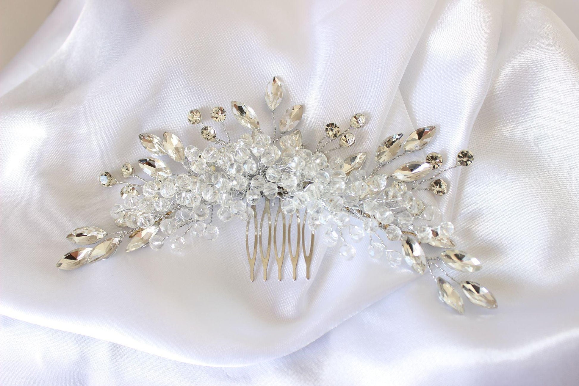 Kali silver bridal hair comb