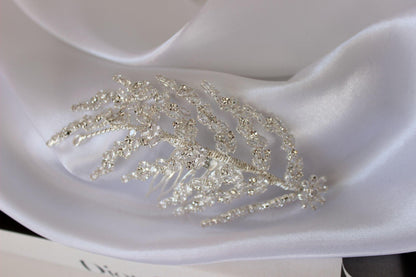 Katie silver crystal bridal hair pin