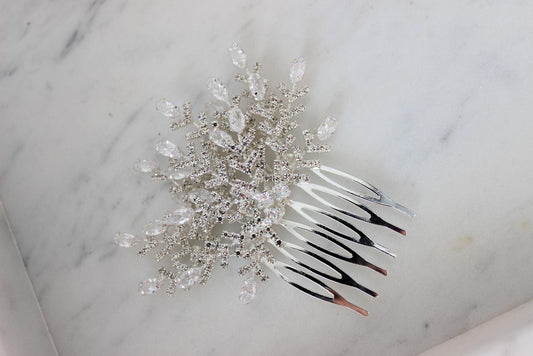 Kiara silver bridal hair pin