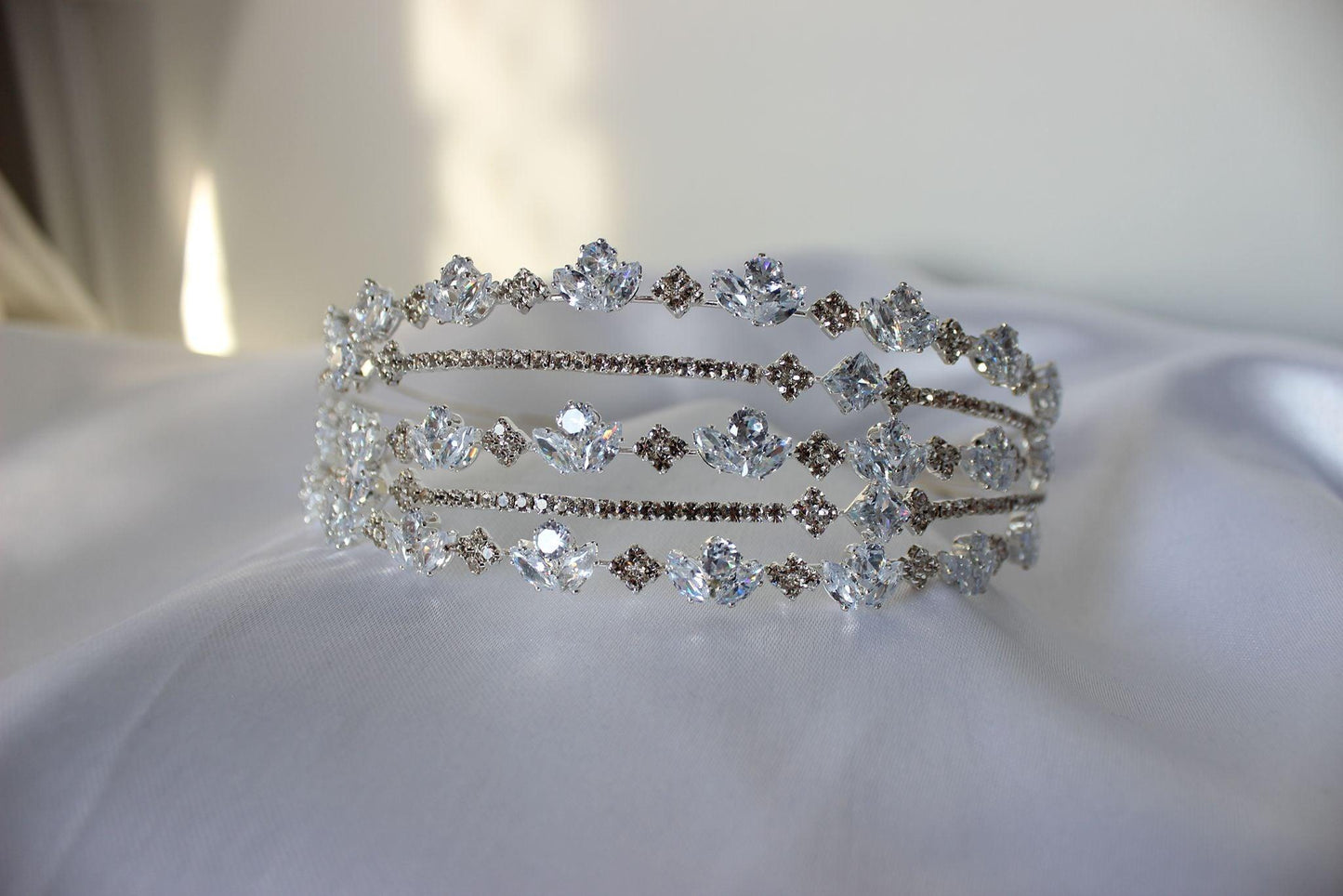 Klara silver bridal headband