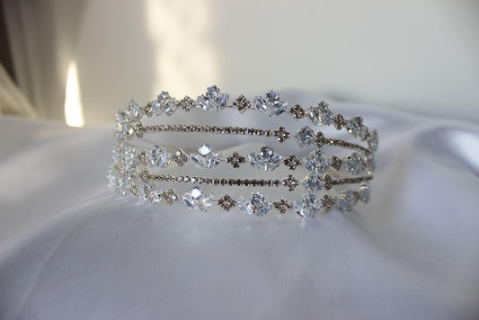Klara silver bridal headband