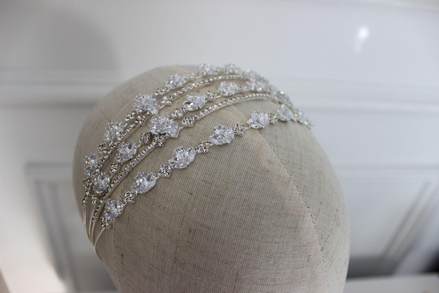 Klara silver bridal headband
