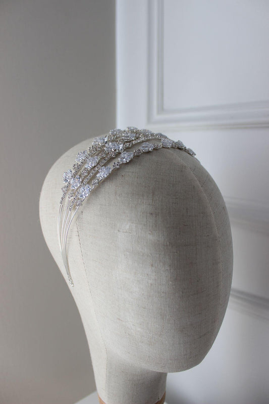 Klara silver bridal headband