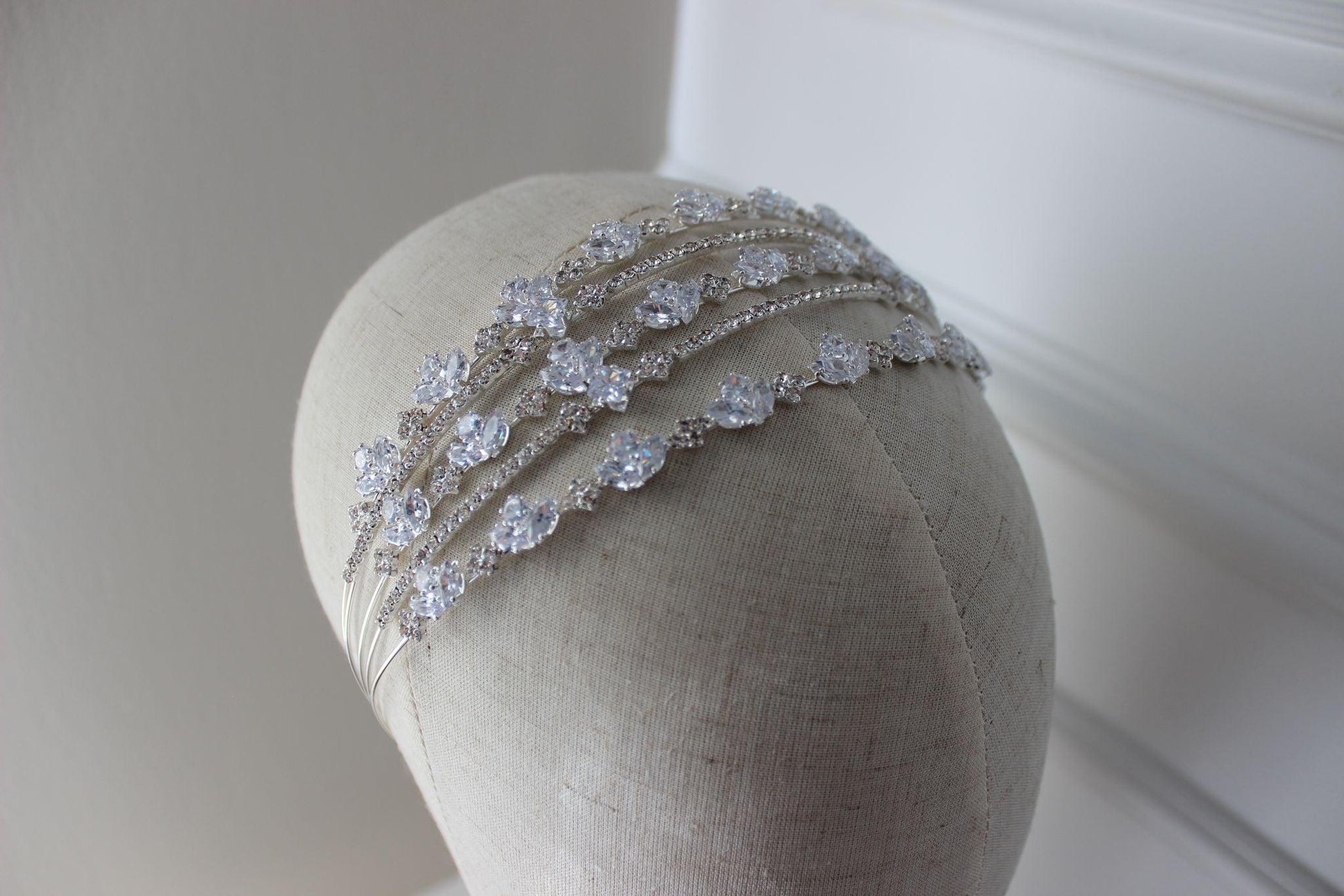 Klara silver bridal headband