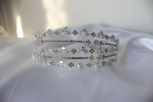 Klara silver bridal headband