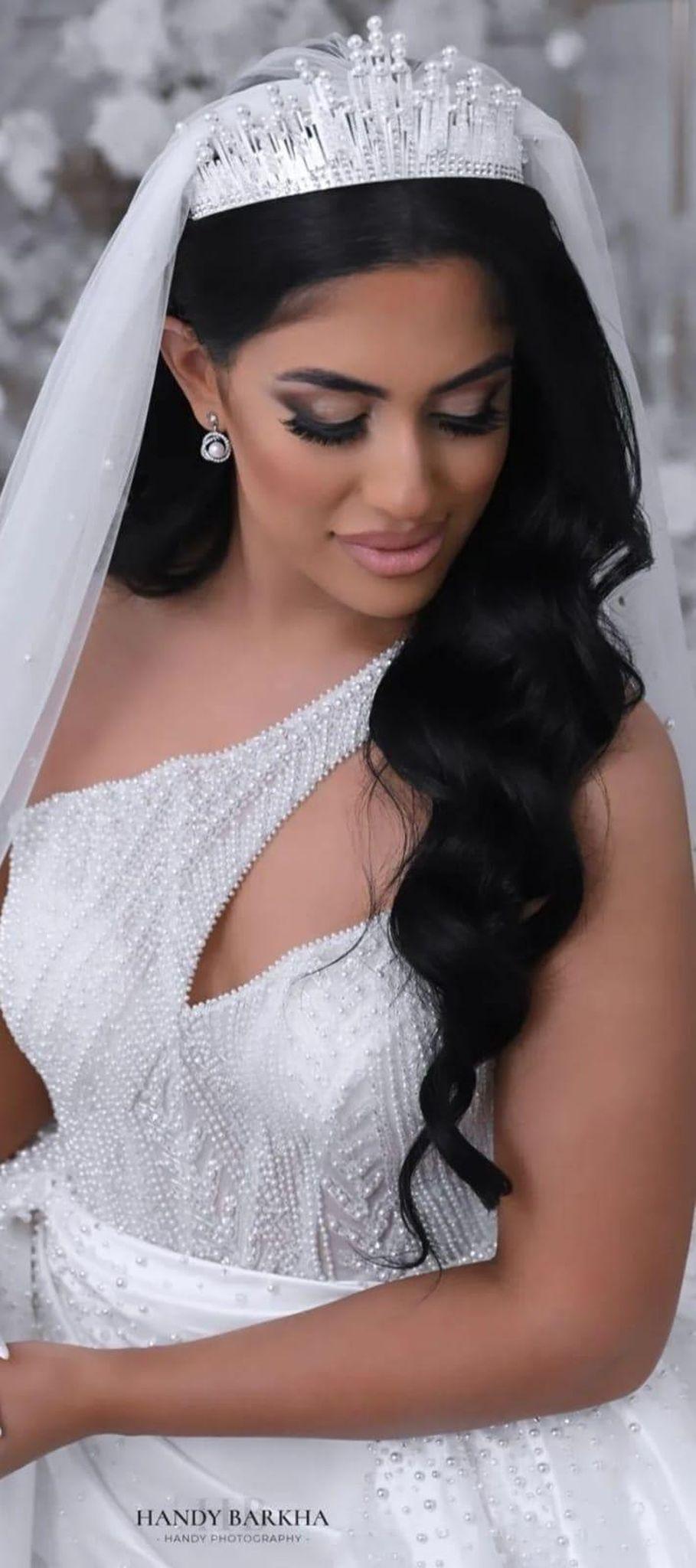 large white bridal crown