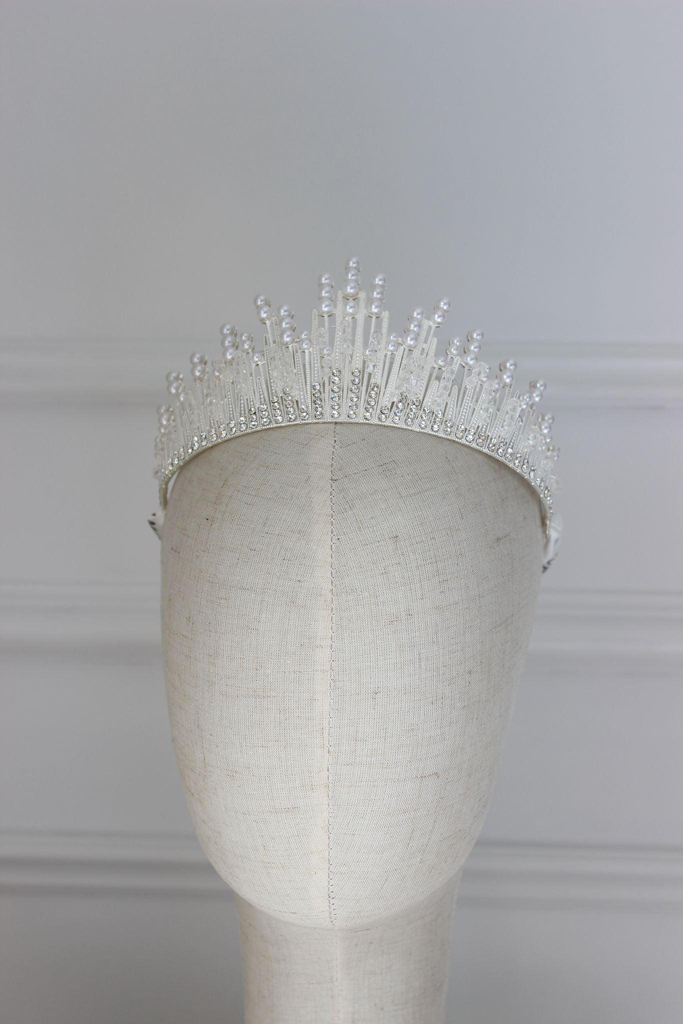 large white wedding crown