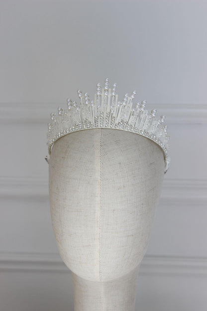 large white wedding crown