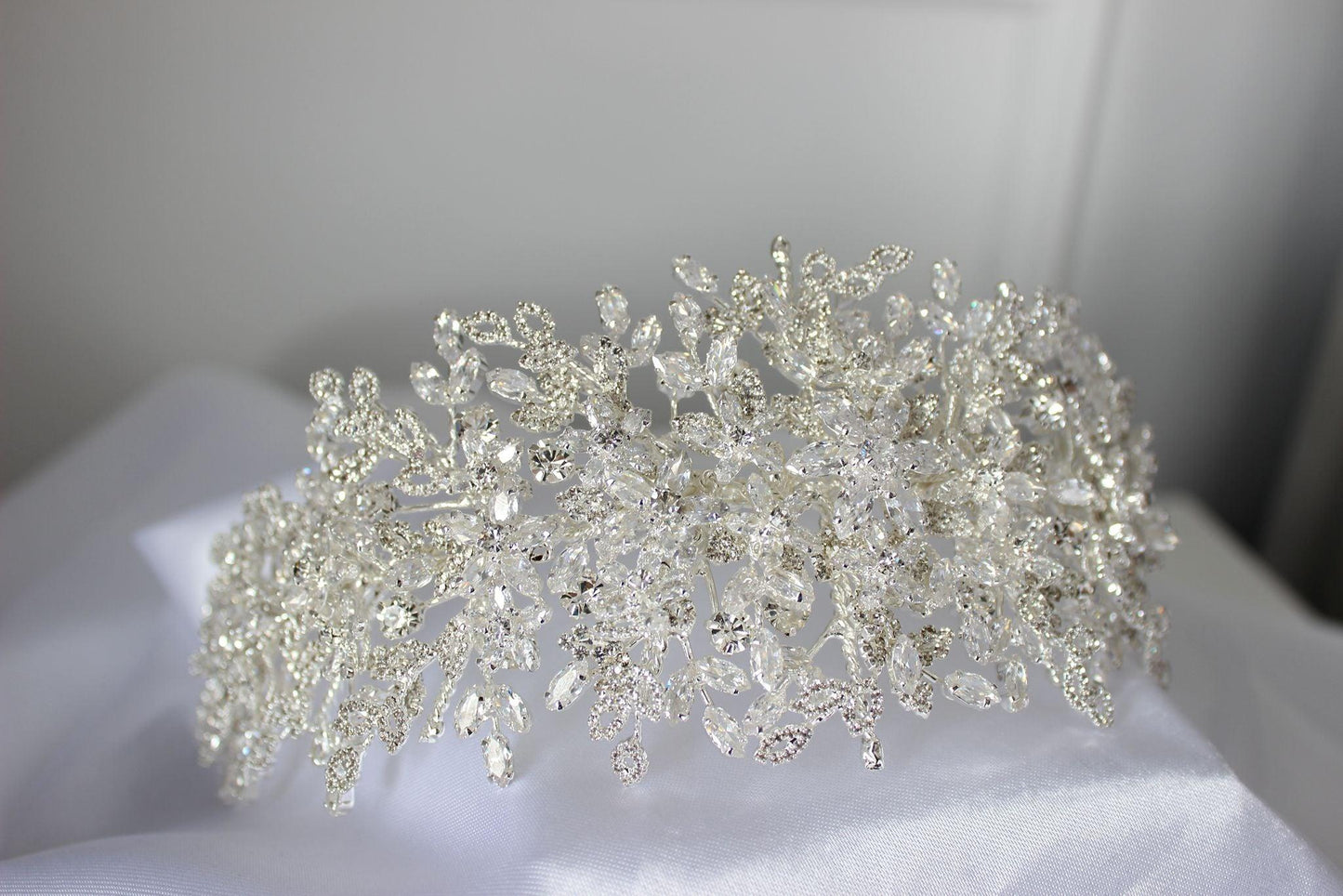 Layla silver bridal headpiece