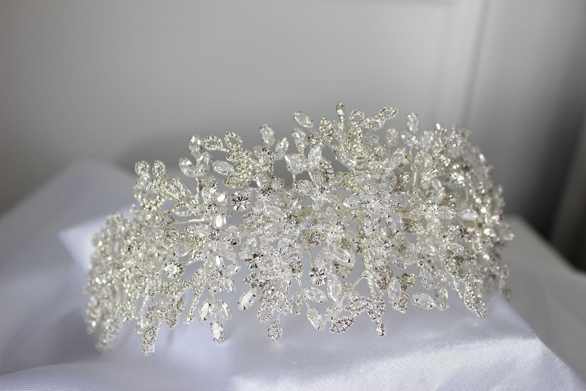 Layla silver bridal headpiece