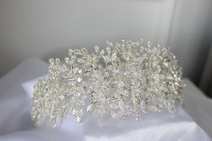 Layla silver bridal headpiece