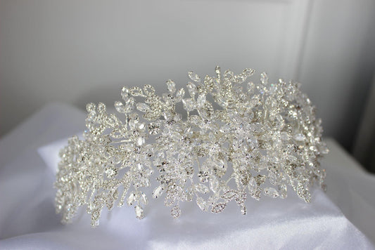 Layla silver bridal headpiece