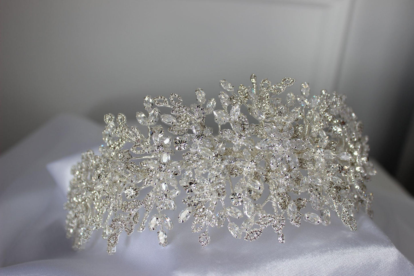 Layla silver bridal headpiece