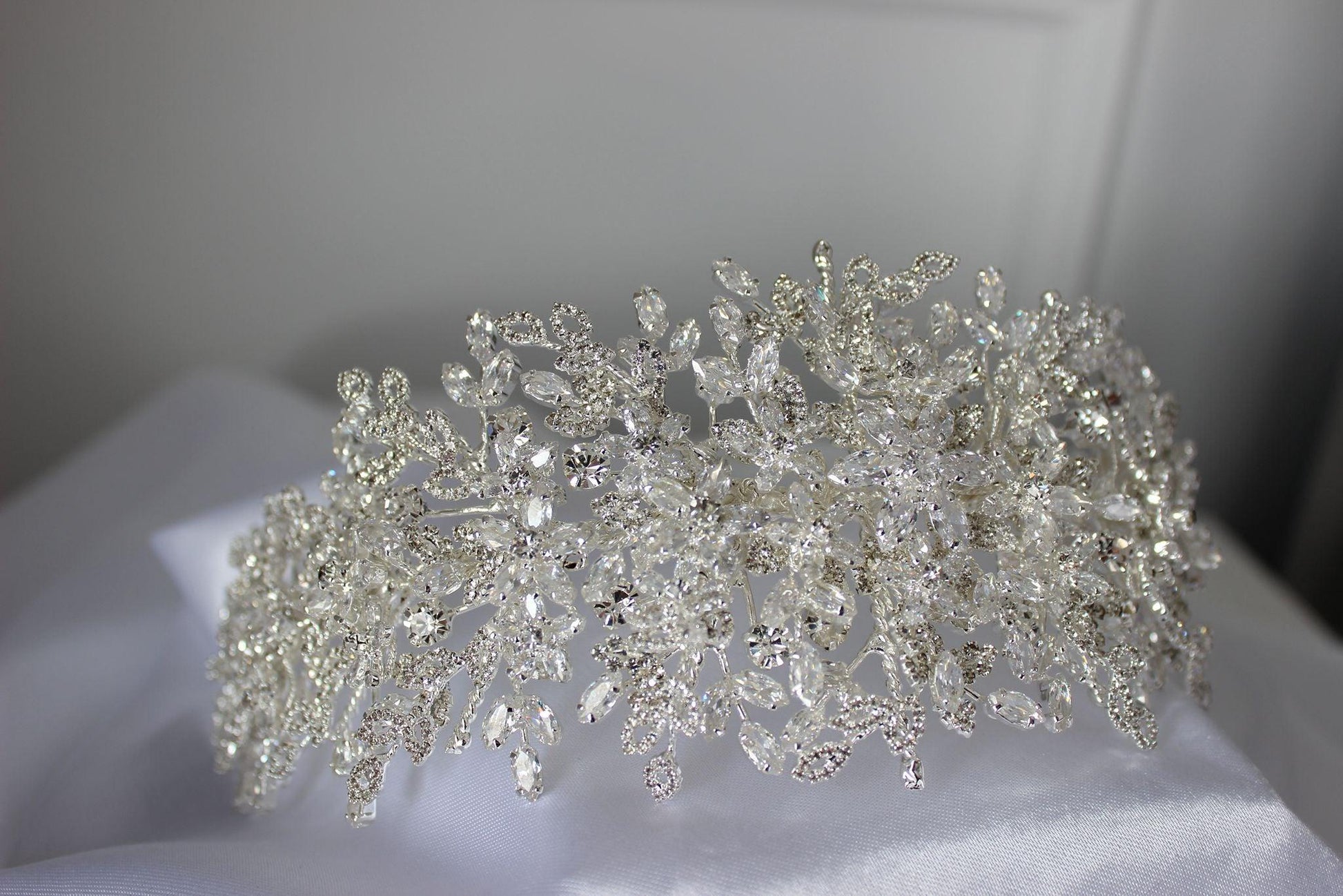 Layla silver bridal headpiece