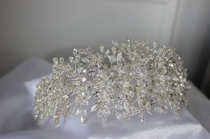 Layla silver bridal headpiece