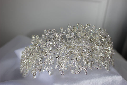 Layla silver bridal headpiece