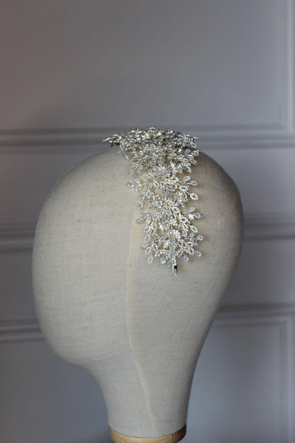 Layla silver bridal headpiece