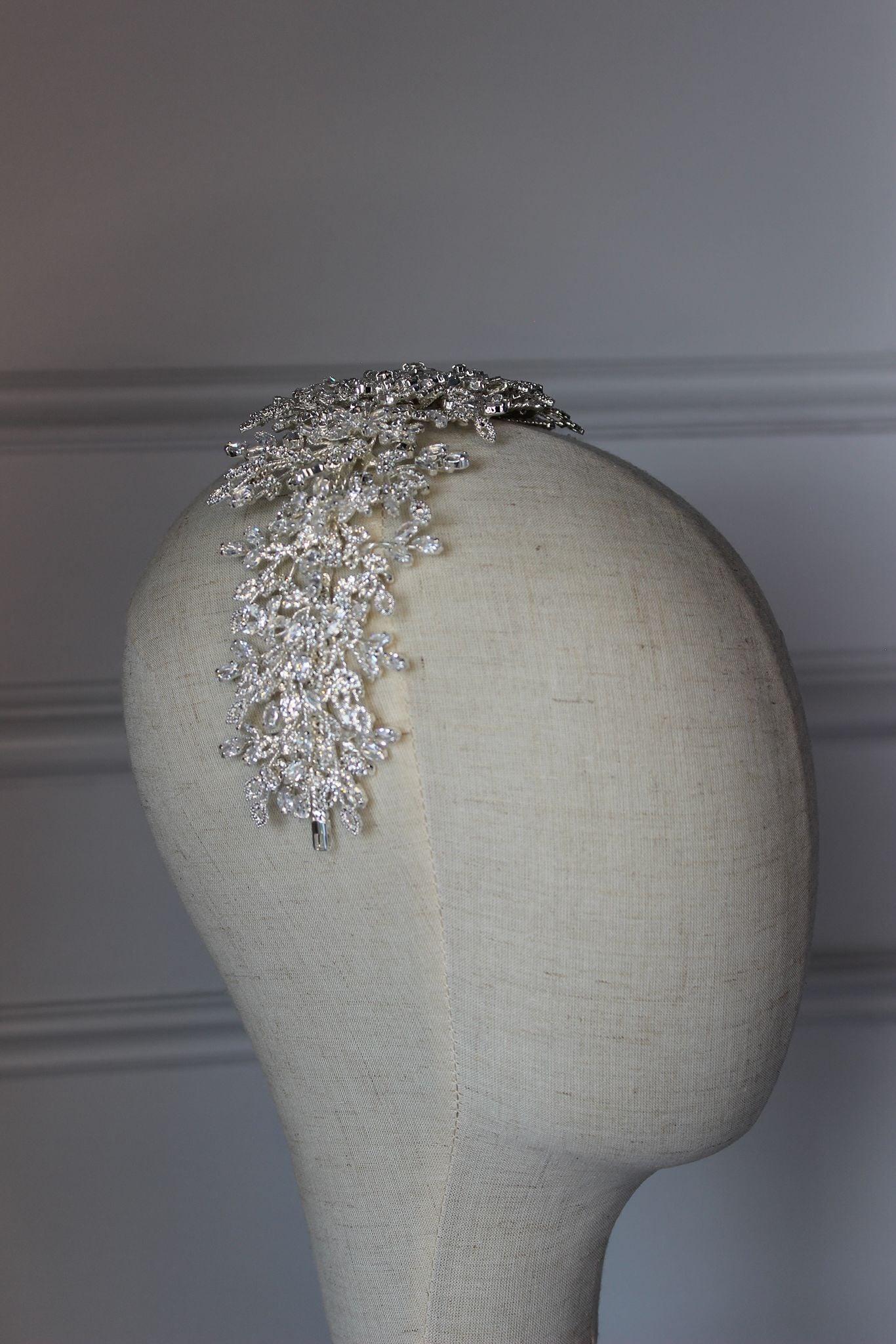 Layla silver bridal headpiece