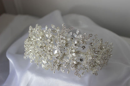 Layla silver bridal headpiece