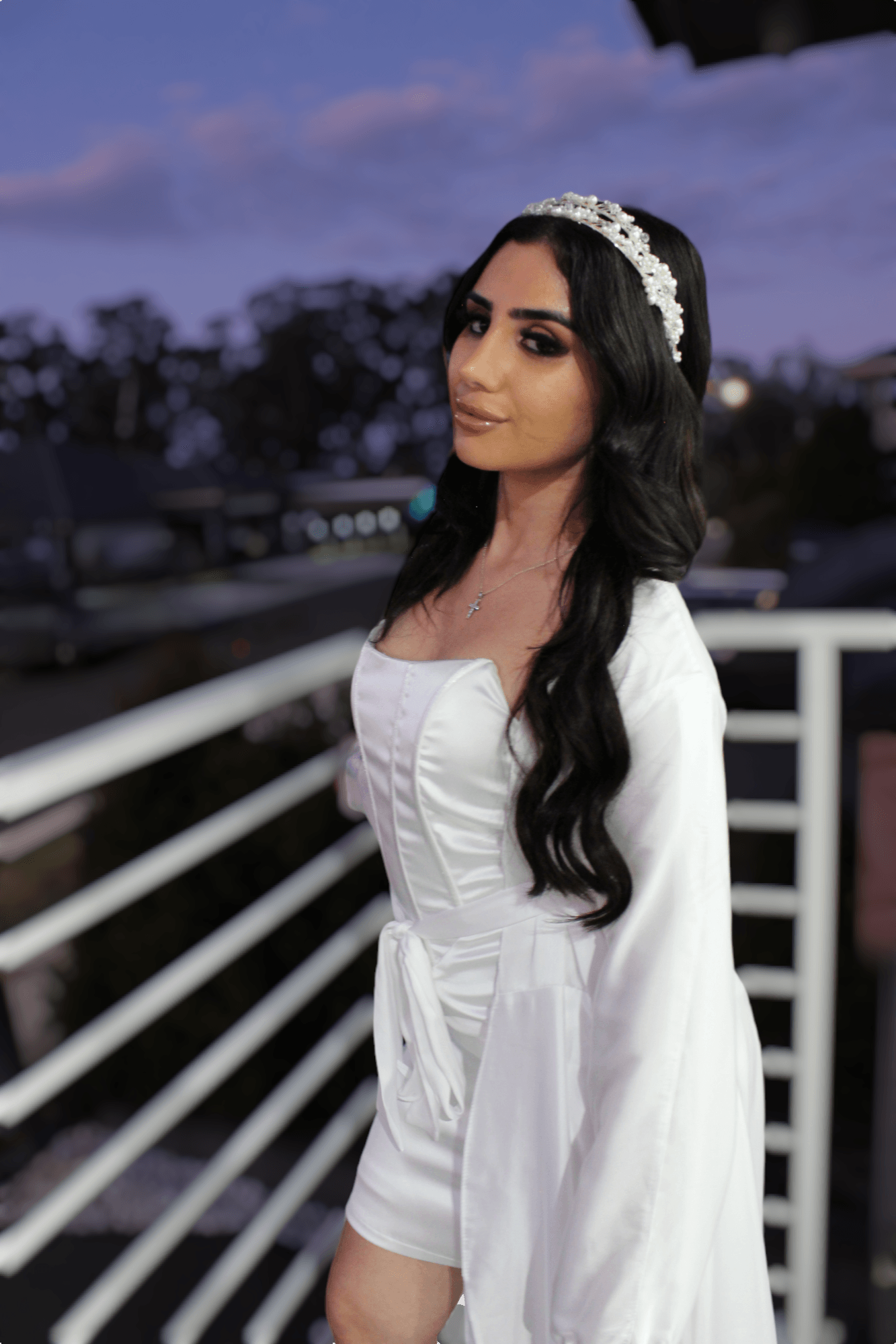 Leah silver pearl & crystal bridal headband