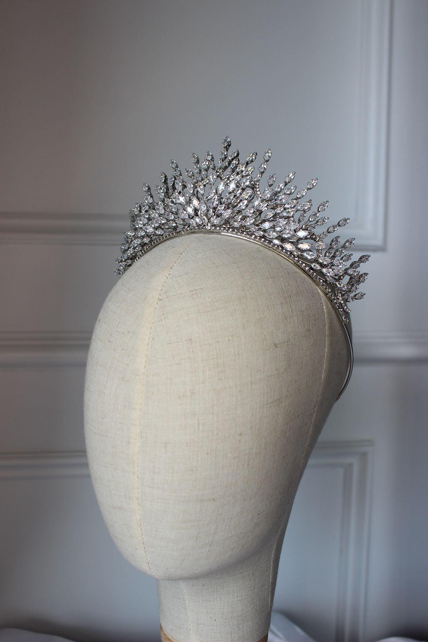 Liana silver bridal crown