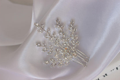 Lisa silver crystal bridal hair pin