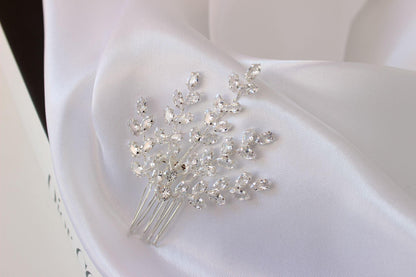 Lisa silver crystal bridal hair pin