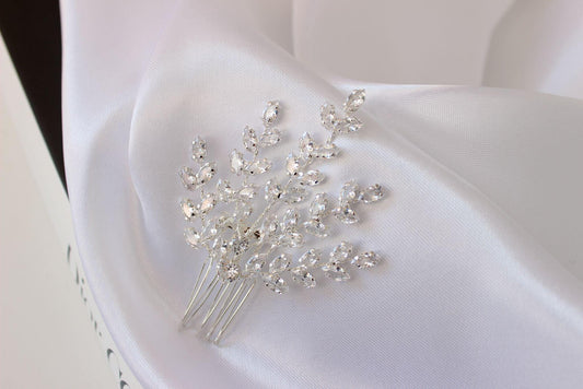 Lisa silver crystal bridal hair pin