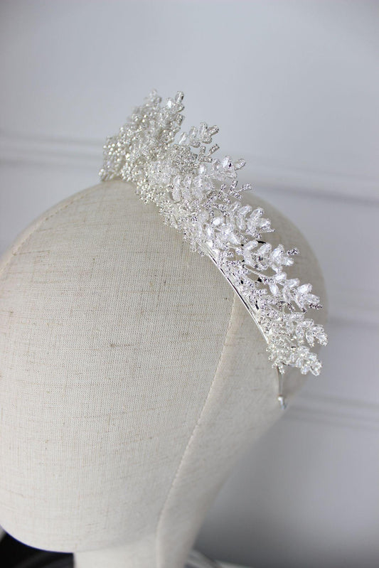 Luciana silver bridal crown