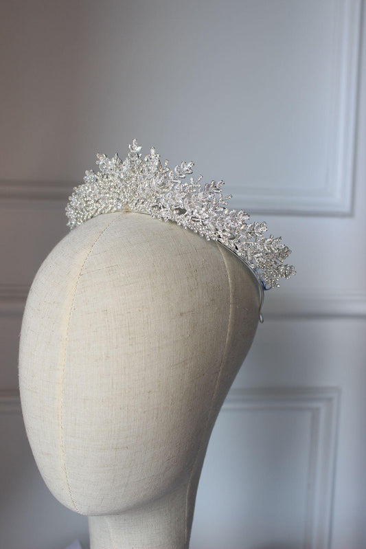 Luciana silver bridal crown