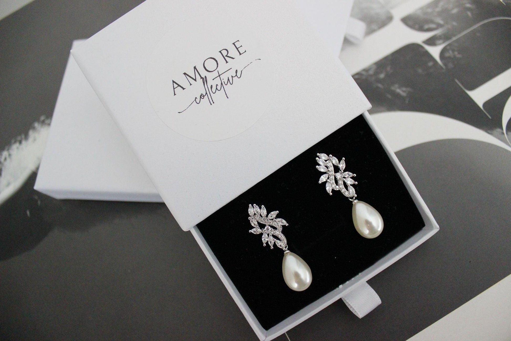 Marina pearl drop silver earrings