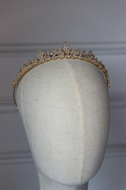 Medium gold silver bridal tiara gold