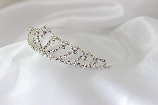 Mia silver flower girl tiara
