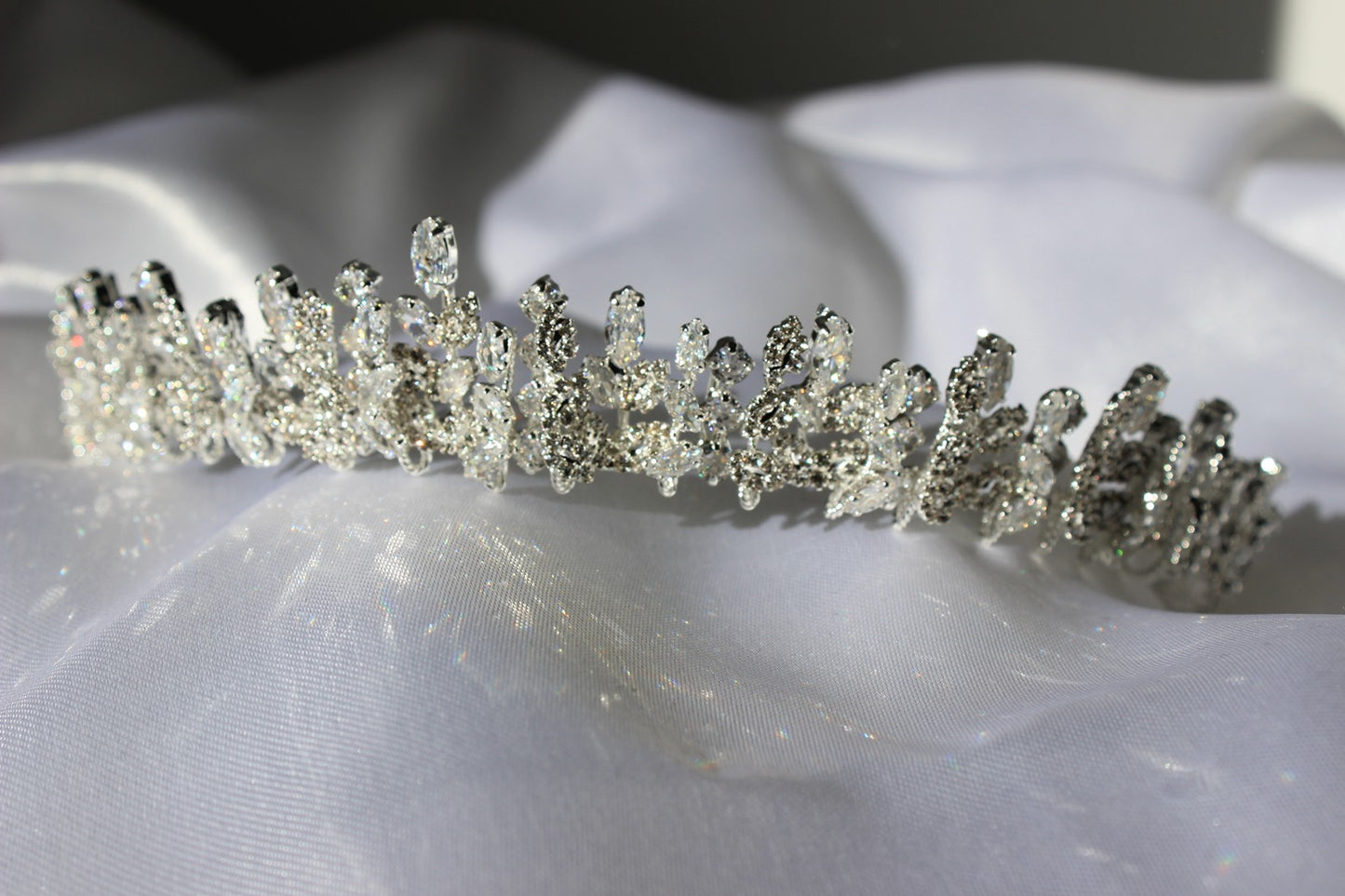 Mila silver bridal tiara