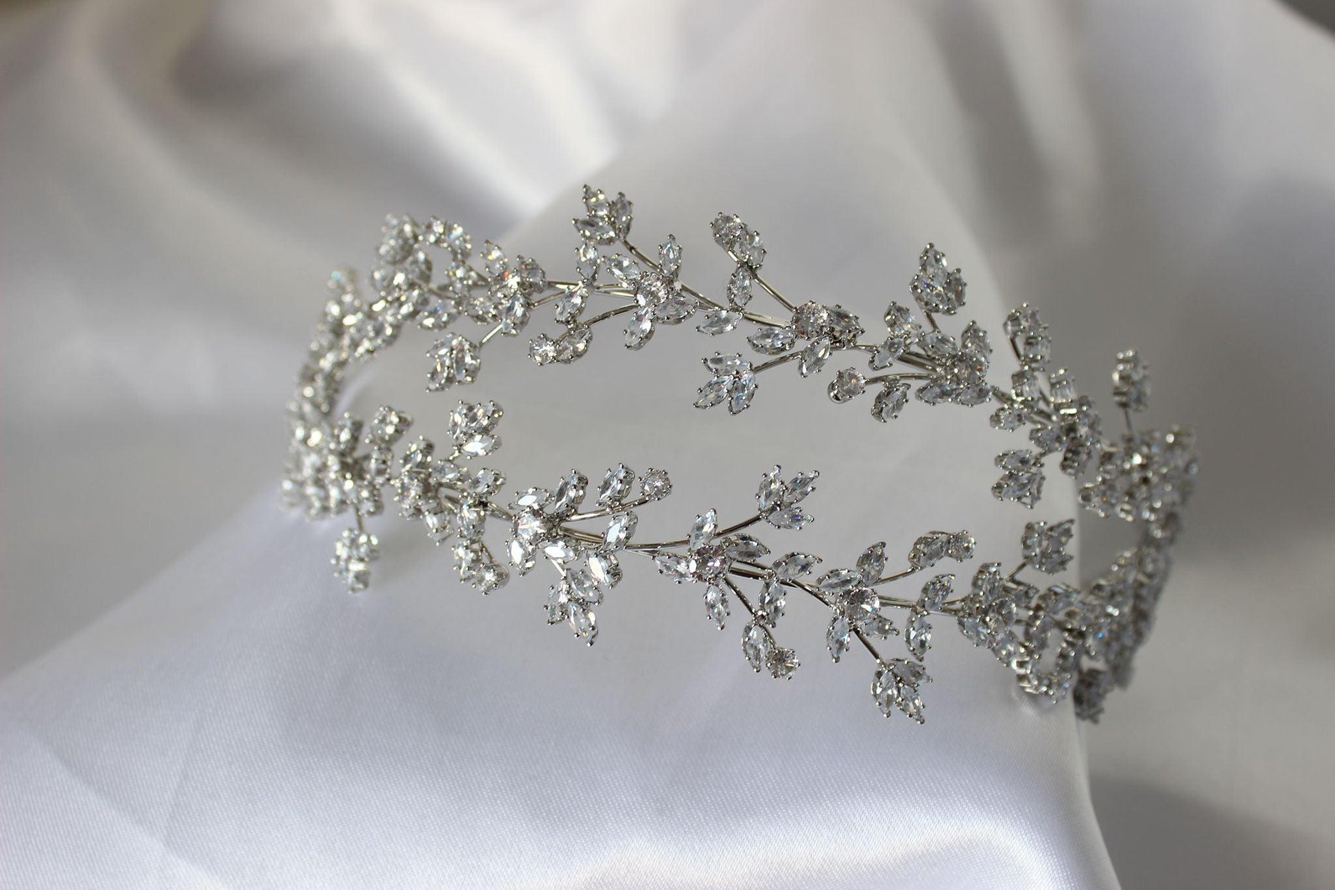 Nadia silver crystal bridal headband