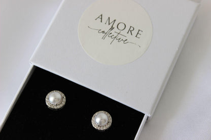 Natalie pearl silver studs