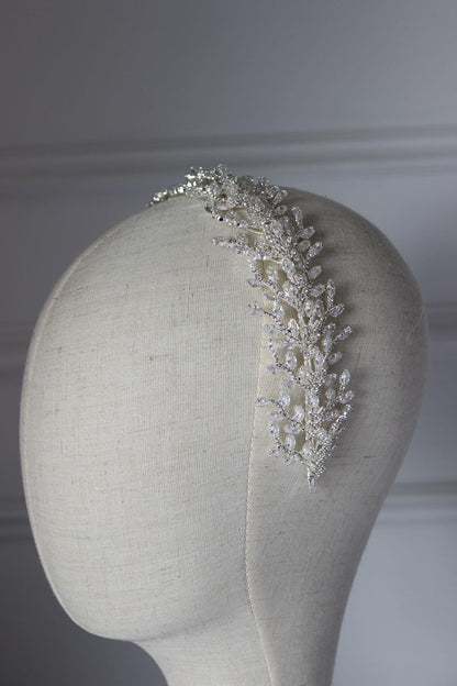 Nora silver crystal bridal headpiece