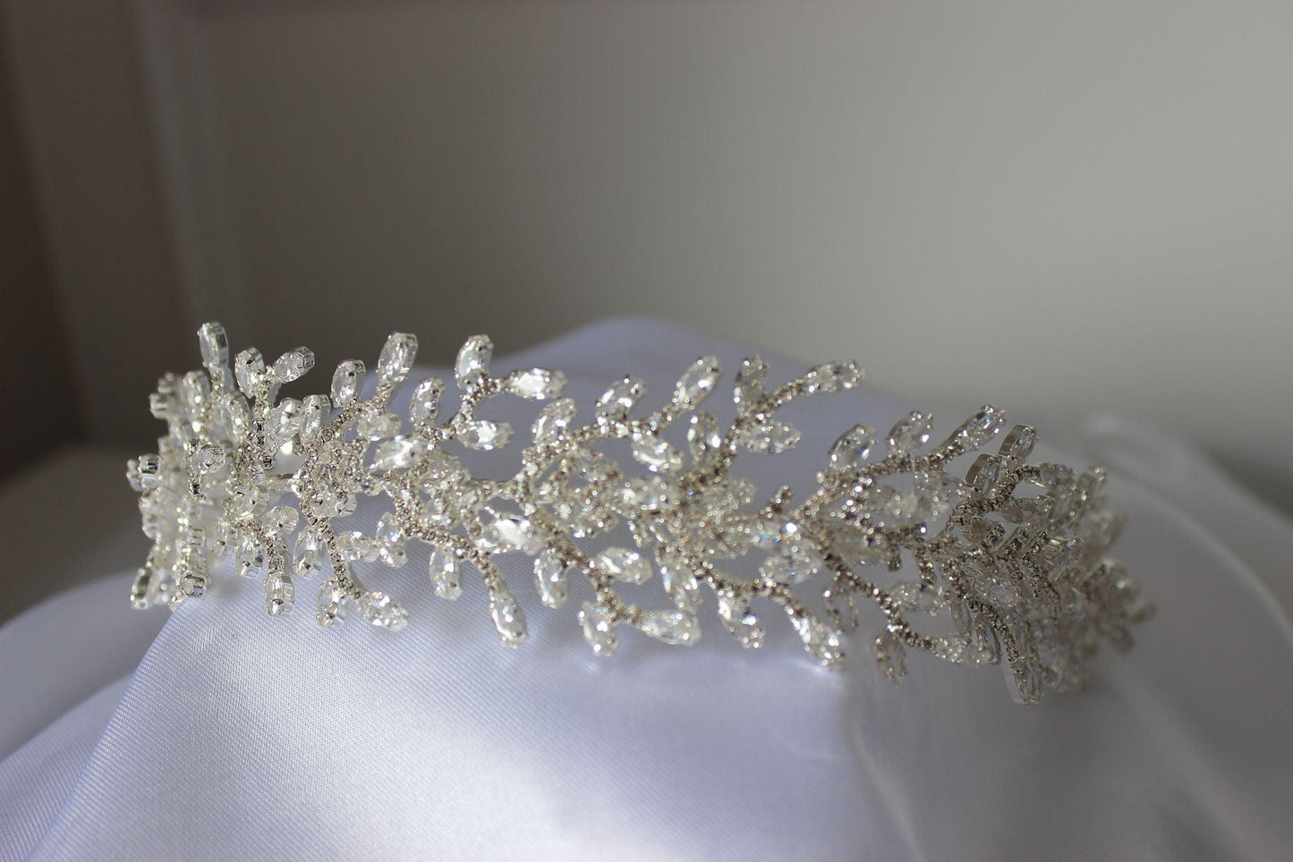 Nora silver crystal bridal headpiece