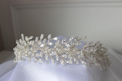 Nora silver crystal bridal headpiece