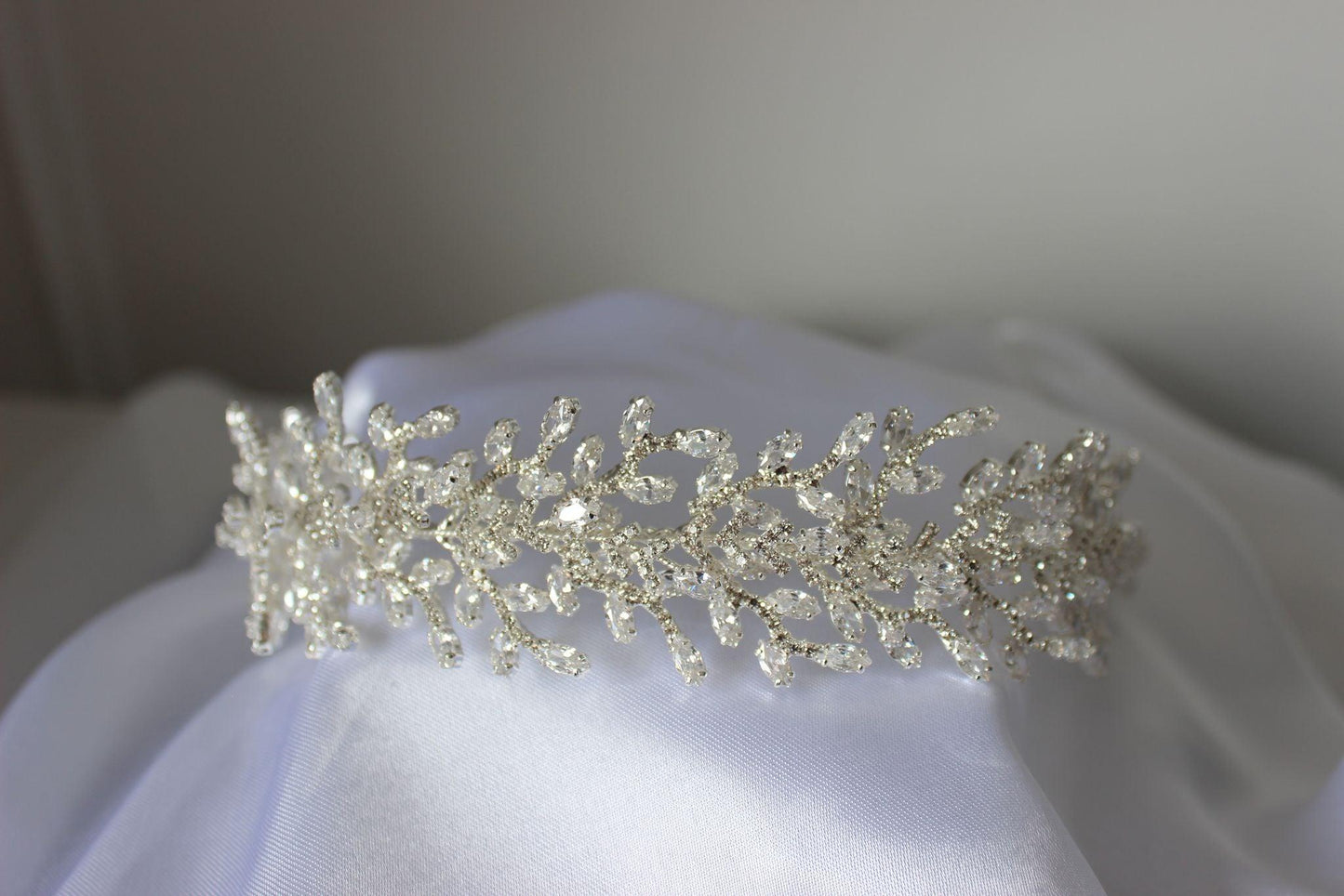 Nora silver crystal bridal headpiece