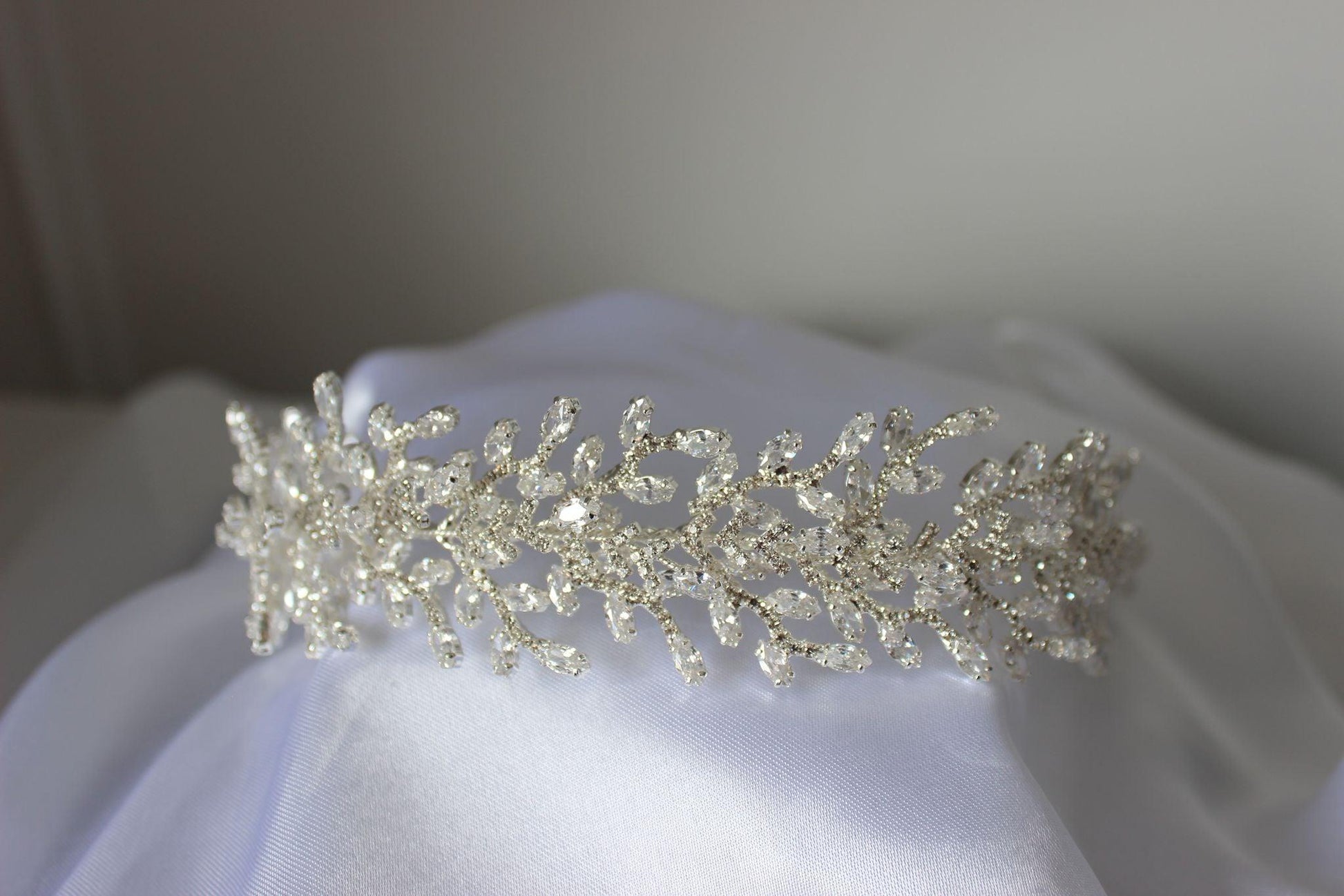 Nora silver crystal bridal headpiece